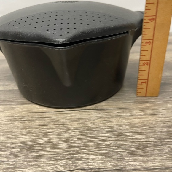 Pampered Chef Black Micro Cooker Large Microwave Steamer Strainer 2 Quart 2778 - Picture 10 of 16